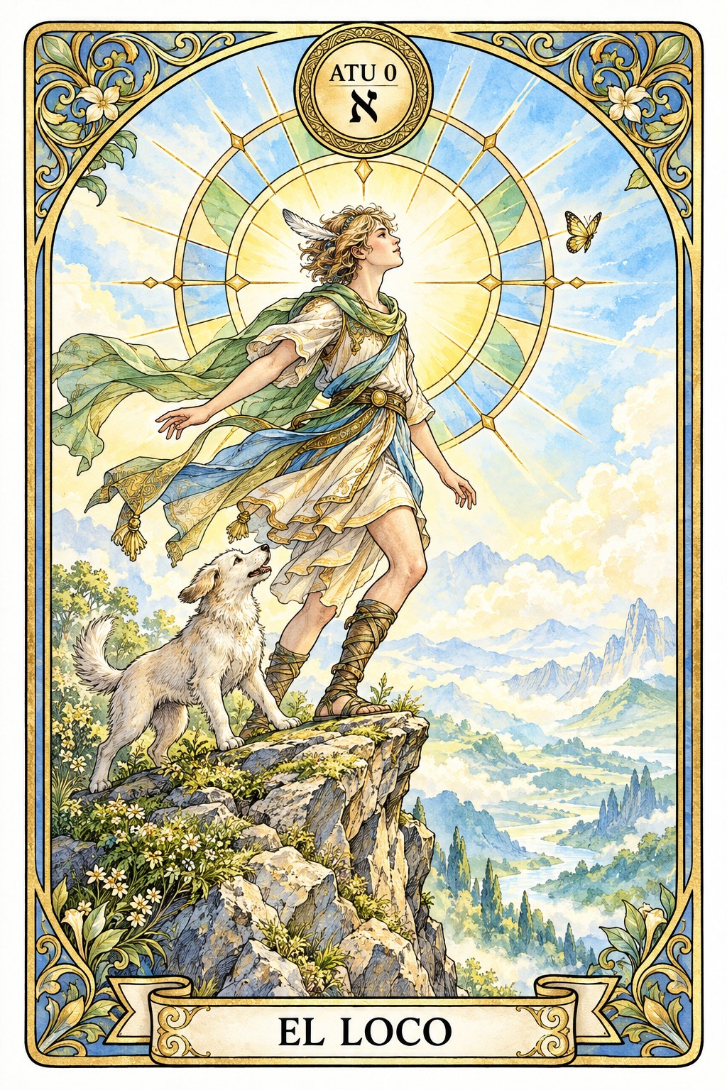 Ilustración del arcano mayor de El Loco en el tarot