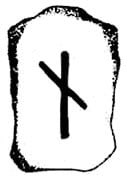 Símbolo y representación de la runa Naudhiz del alfabeto rúnico
