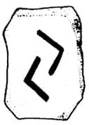 Símbolo y representación de la runa Jera del alfabeto rúnico