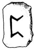 Símbolo y representación de la runa Perthro del alfabeto rúnico