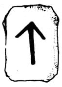 Símbolo y representación de la runa Teiwaz del alfabeto rúnico