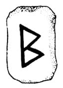 Símbolo y representación de la runa Berkana del alfabeto rúnico