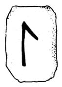 Símbolo y representación de la runa Laguz del alfabeto rúnico
