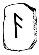 Símbolo y representación de la runa Ansuz del alfabeto rúnico