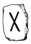 Símbolo y representación de la runa Gebo del alfabeto rúnico