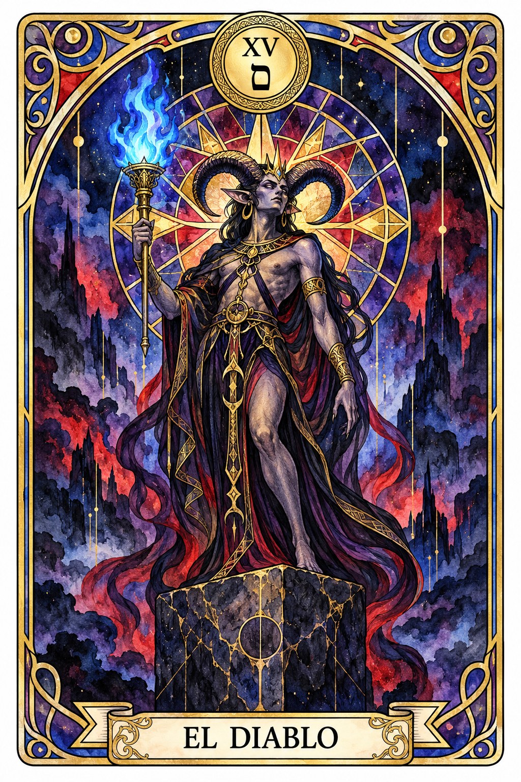 Ilustración del arcano mayor de El Diablo en el tarot