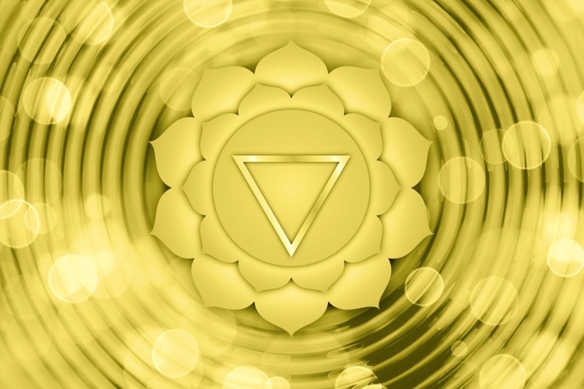 Representación del tercer chakra del plexo solar denominado Manipura