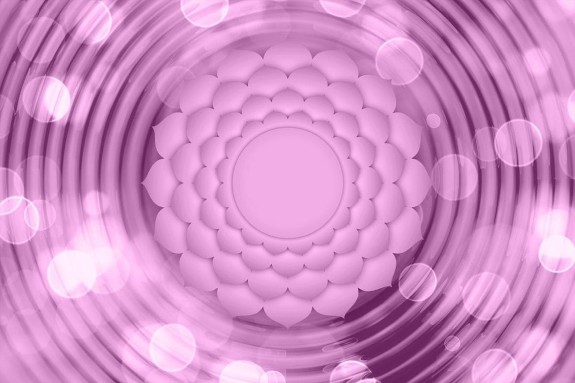 Representación del séptimo chakra coronario conocido con el nombre Sahasrara