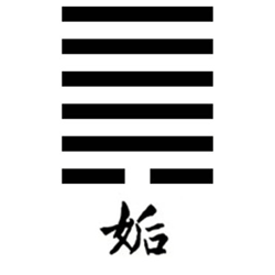 Hexagrama cuarenta y cuatro del I Ching denominado venir al encuentro