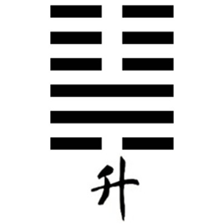 Hexagrama cuarenta y seis del I Ching sobre el empuje hacia arriba