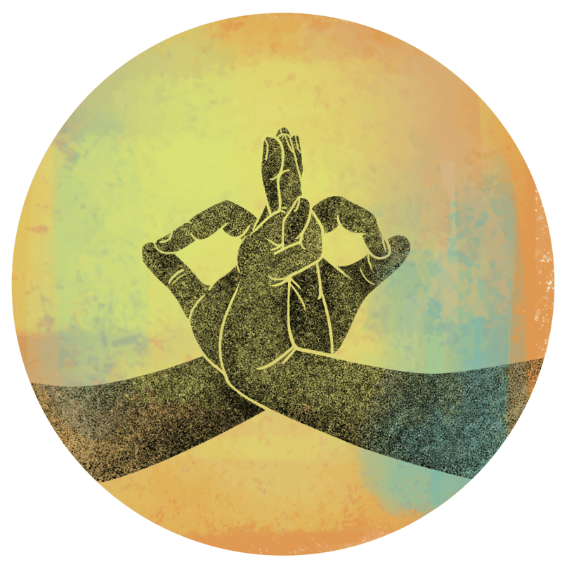 Postura del corazón en la práctica tradicional de Hridaya Mudra