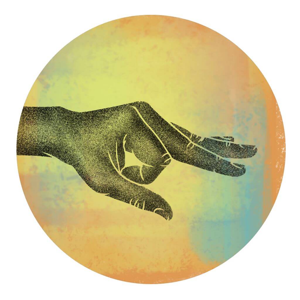 Gesto manual de Vayu Mudra para el equilibrio y la tranquilidad