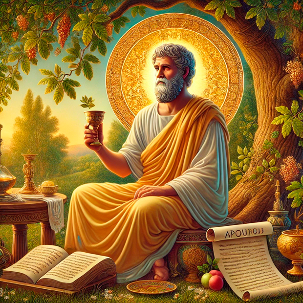 Retrato del filósofo griego Epicuro, fundador de la escuela del epicureísmo