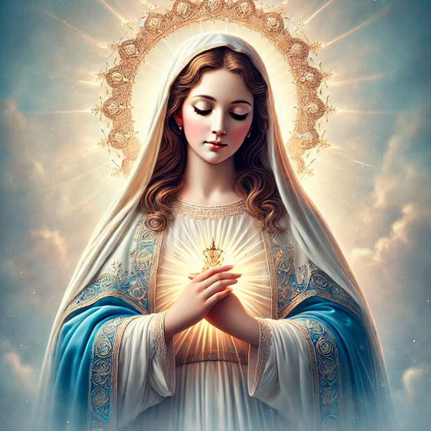 Representación de la Virgen María como figura central de la devoción cristiana