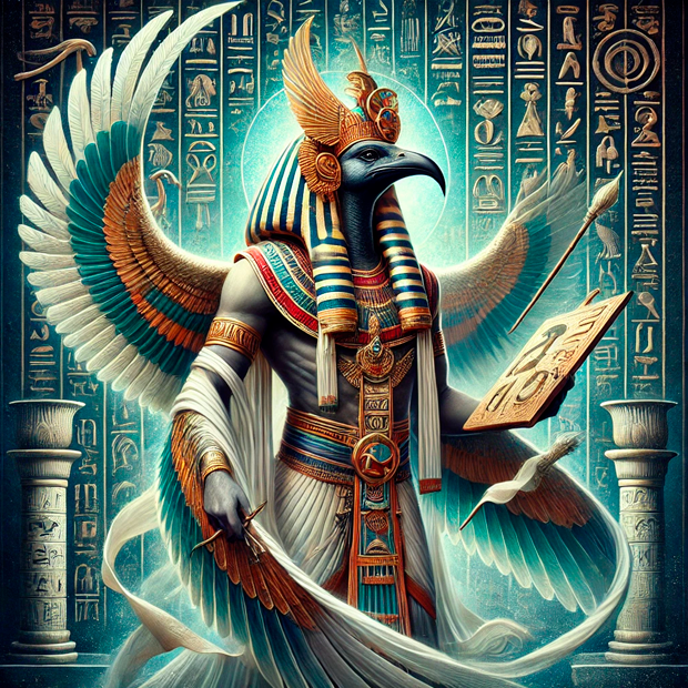 Representación de Thoth, el dios egipcio de la sabiduría y la escritura