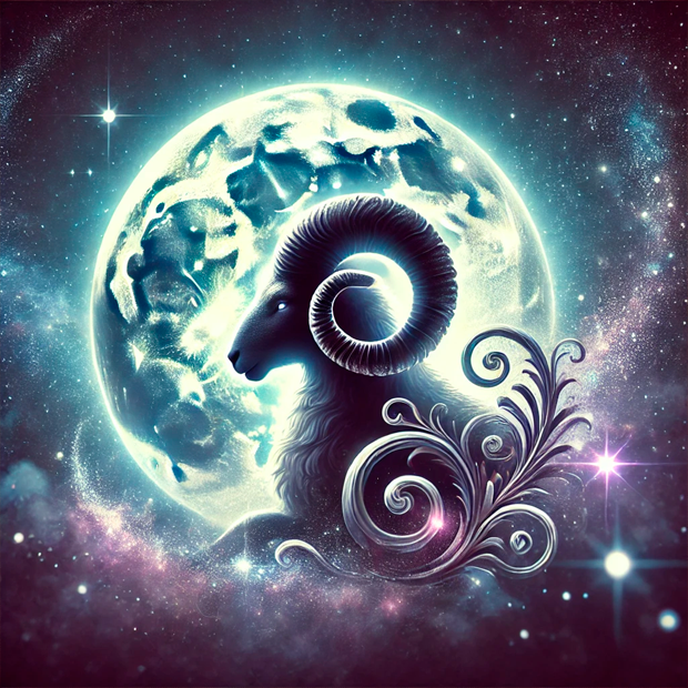 Representación astrológica del influjo emocional de la Luna en Aries