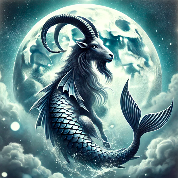 Representación astrológica del influjo emocional de la Luna en Capricornio