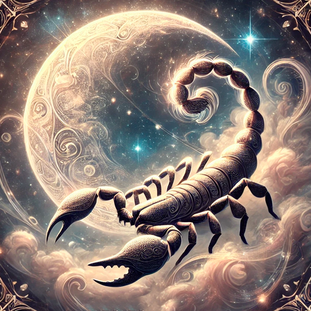 Representación astrológica del influjo emocional de la Luna en Escorpio