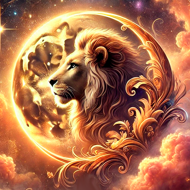 Representación astrológica del influjo emocional de la Luna en Leo