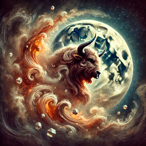 Representación astrológica del influjo emocional de la Luna en Tauro