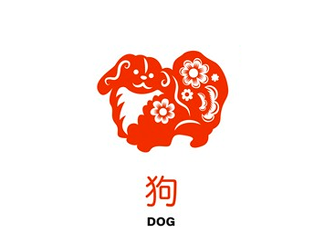 Ilustración del signo del perro en el horóscopo del zodiaco chino