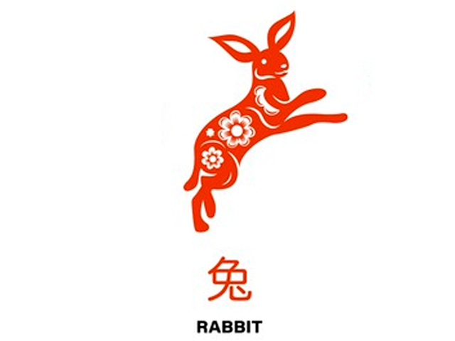 Ilustración del signo del conejo en el horóscopo del zodiaco chino