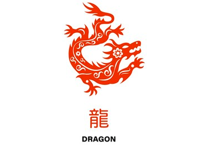 Ilustración del signo del dragón en el horóscopo del zodiaco chino