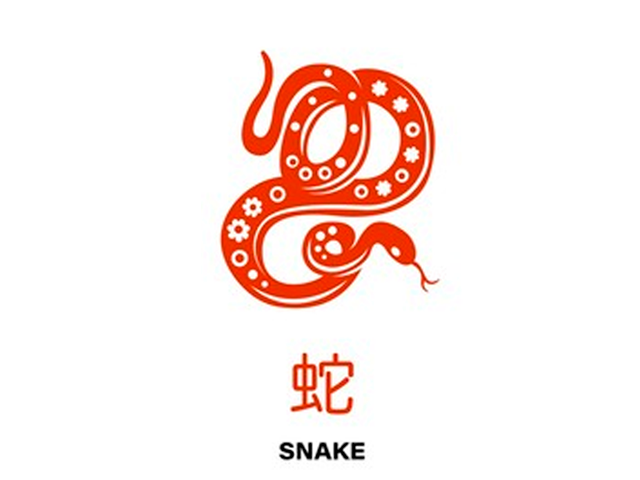 Ilustración del signo de la serpiente en el zodiaco chino tradicional