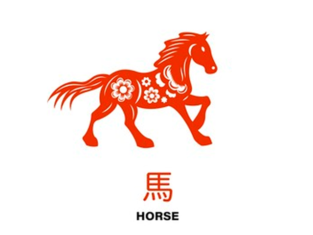 Ilustración del signo del caballo en el horóscopo del zodiaco chino