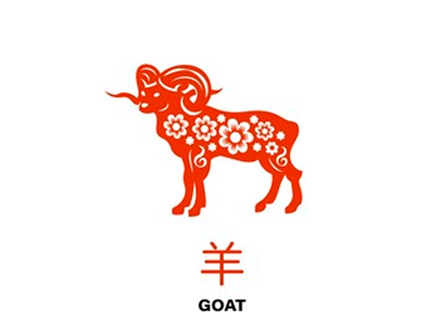 Ilustración del signo de la cabra en el zodiaco chino tradicional