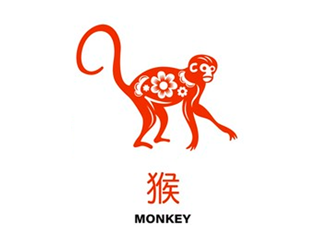Ilustración del signo del mono en el horóscopo del zodiaco chino