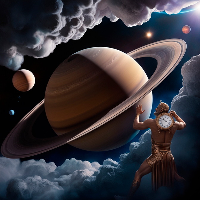 Representación del planeta Saturno como principio de estructura y madurez astrológica