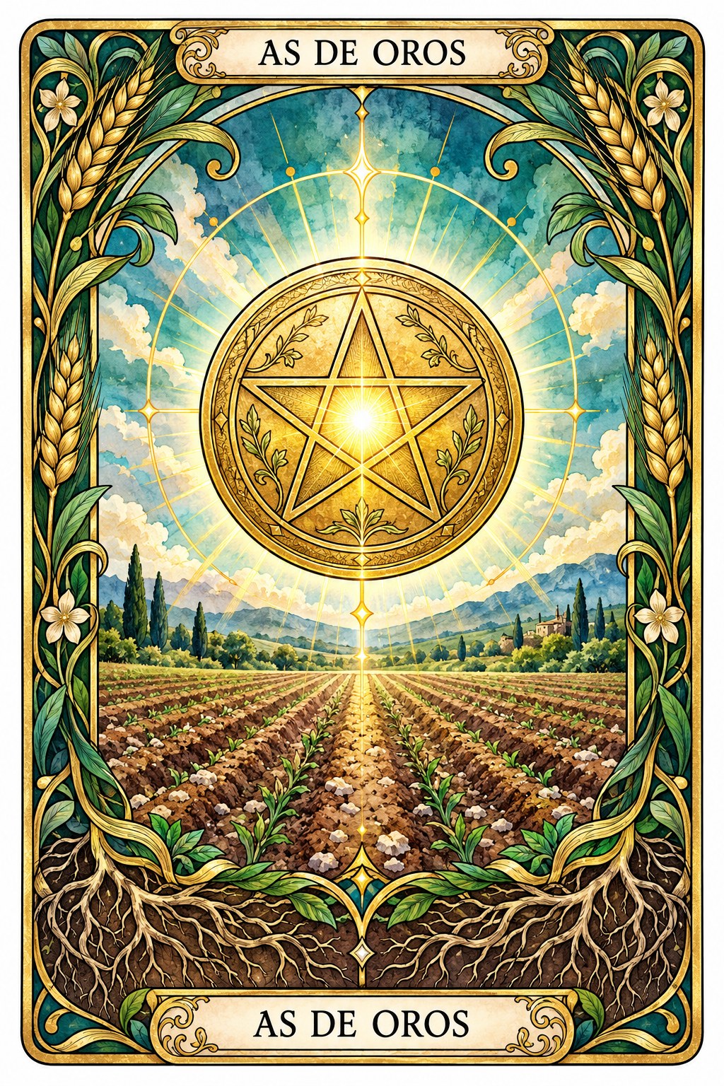 Carta del As de Oros en el tarot asociada a la riqueza interior