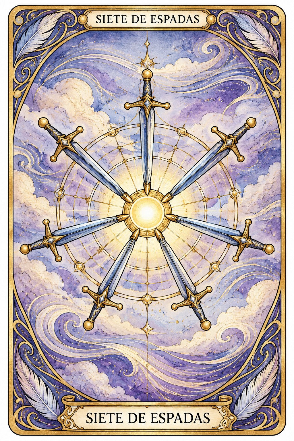 Carta del Siete de Espadas en el tarot asociada a la inutilidad
