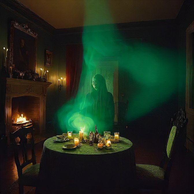 Representación del fenómeno de la ectoplasmia o fantasmogénesis en parapsicología
