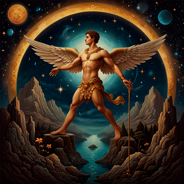 Representación del planeta Mercurio y la comunicación en la astrología