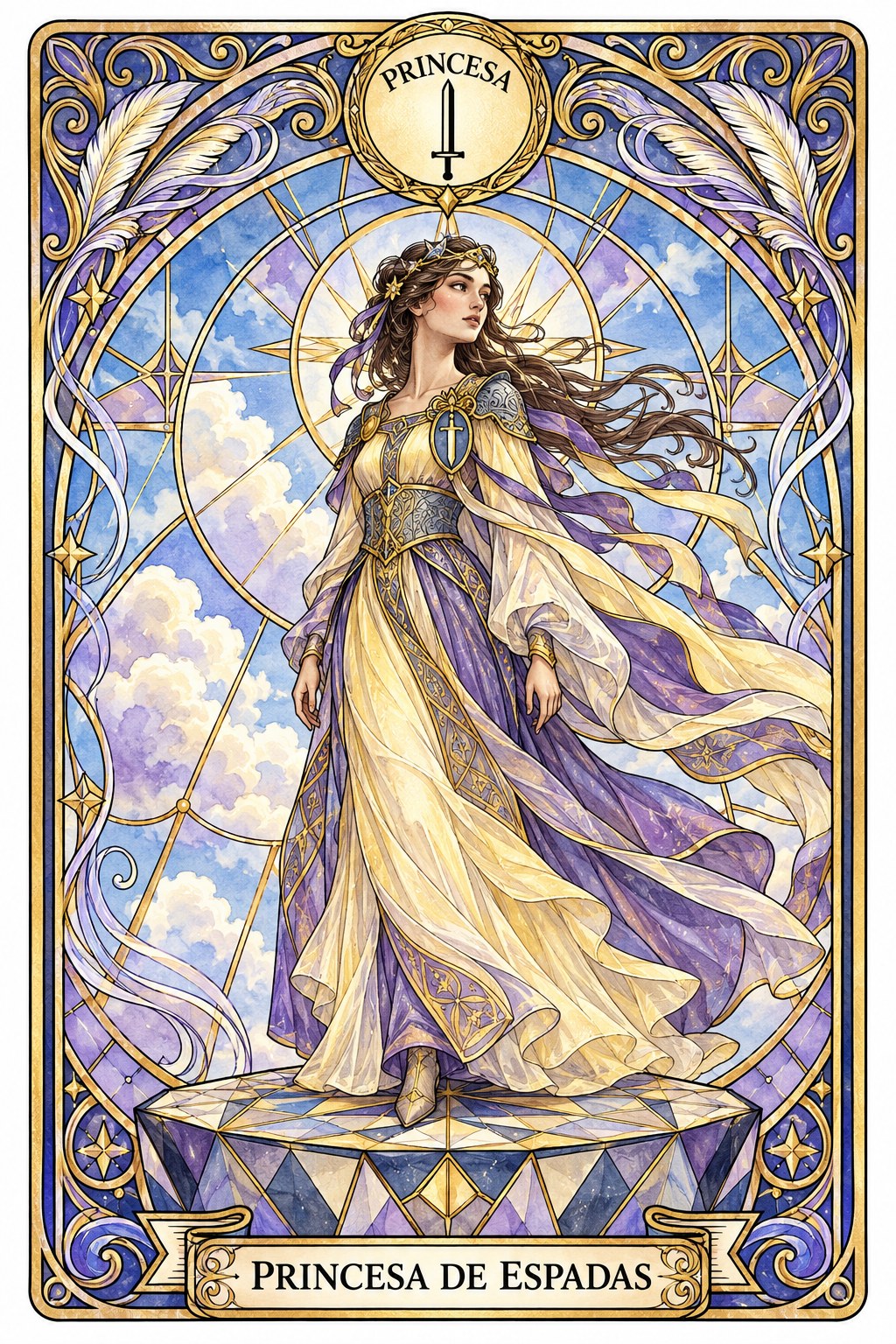 Carta de la Princesa de Espadas en el tarot asociada a la rebelión