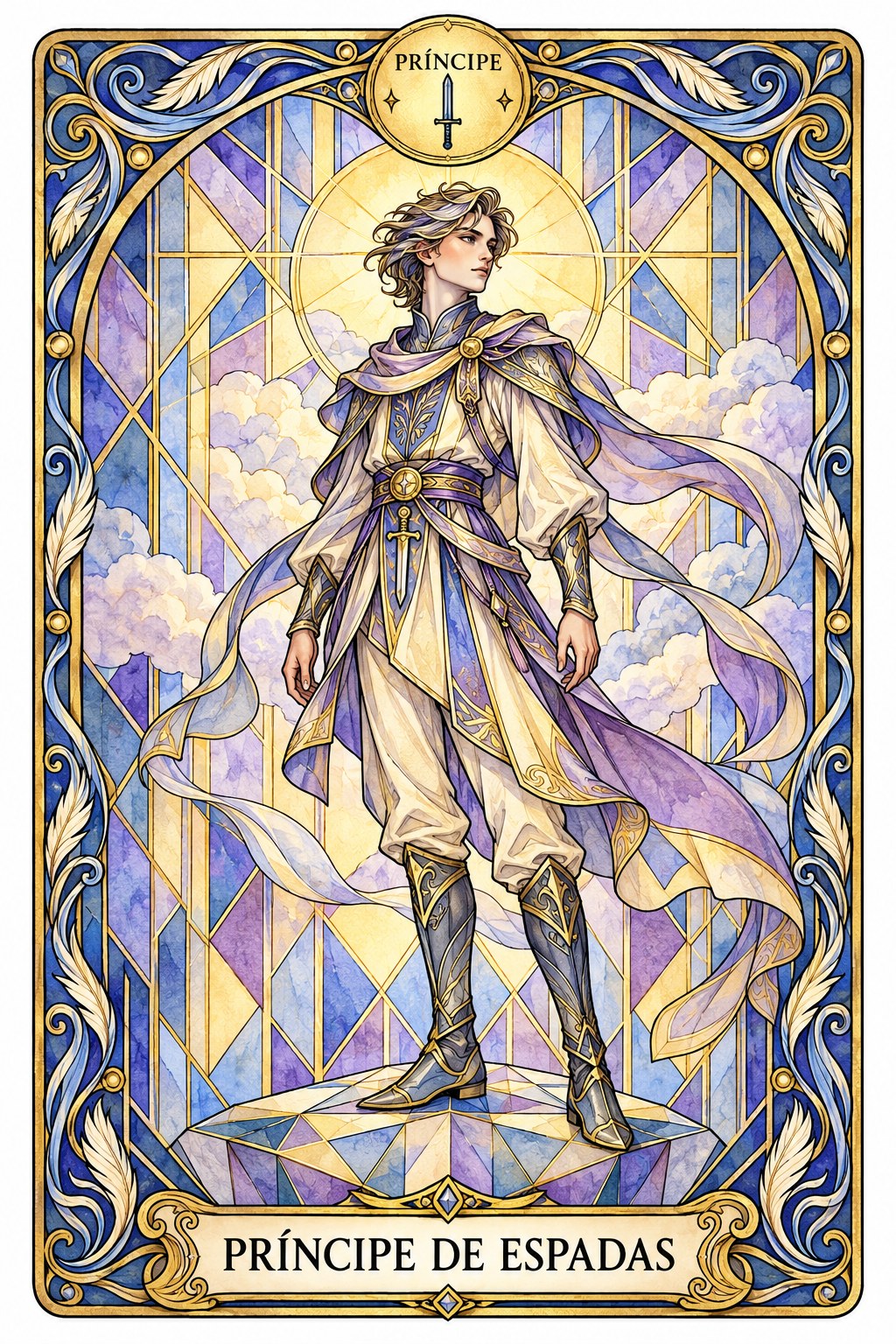 Carta del Príncipe de Espadas en el tarot asociada al pensamiento creativo