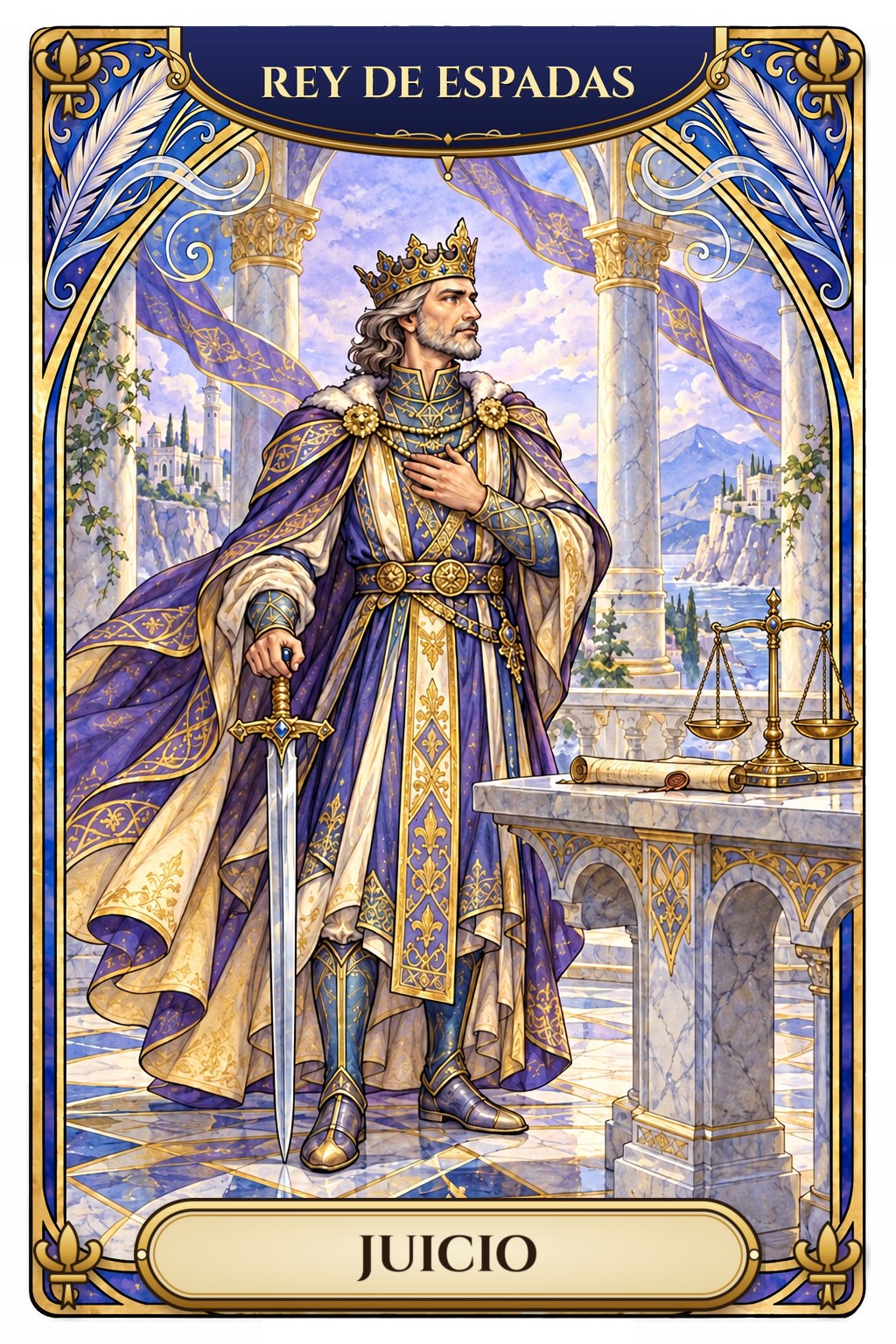 Carta del Rey de Espadas en el tarot asociada a la claridad mental