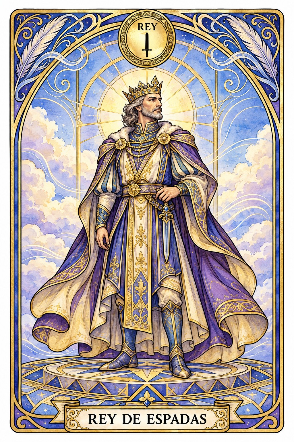 Carta del Rey de Espadas en el tarot asociada a la claridad mental
