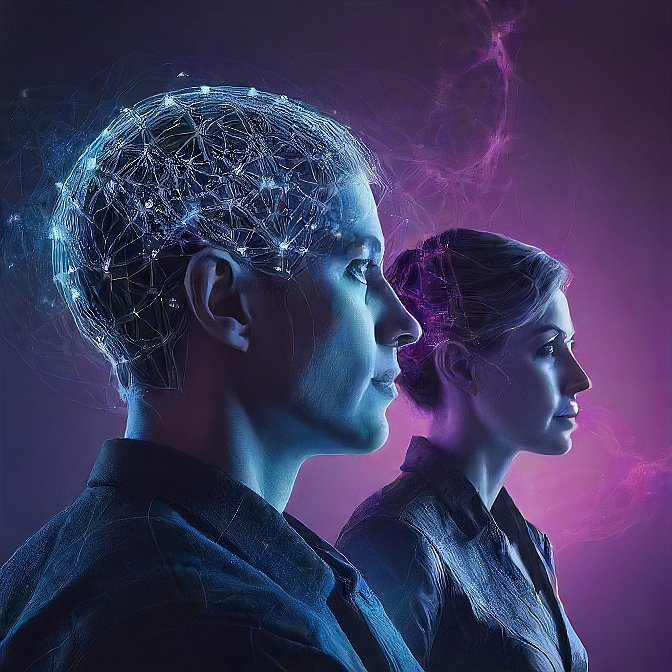 Representación del fenómeno de la telepatía y transmisión mental extrasensorial