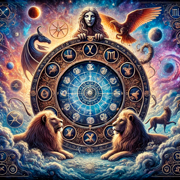 Ilustración del arcano de La Rueda de la Fortuna en el tarot