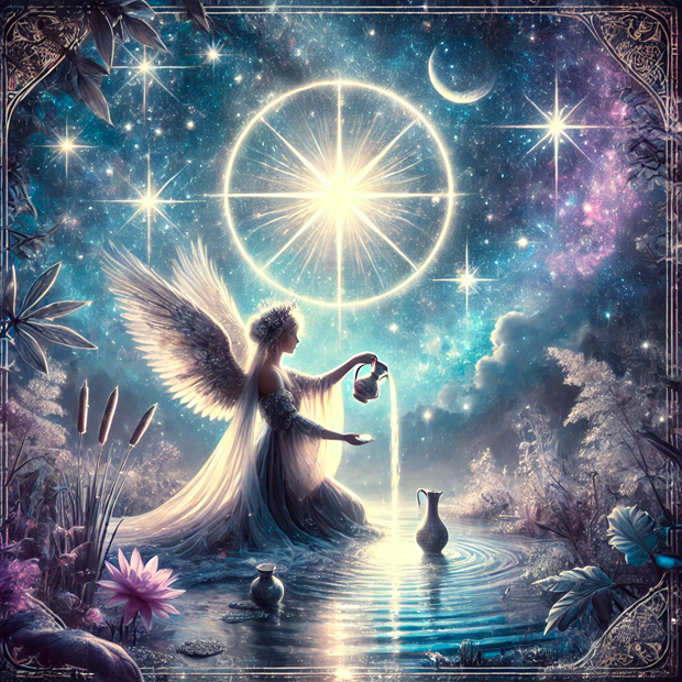 Ilustración del arcano de La Estrella en el tarot para visualización guiada