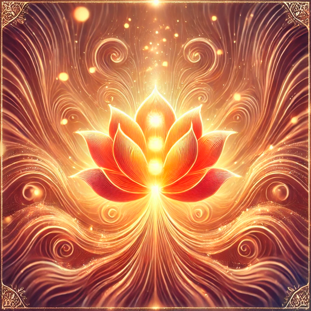 Representación del chakra sacro Svadhisthana y su frecuencia de 417 Hz