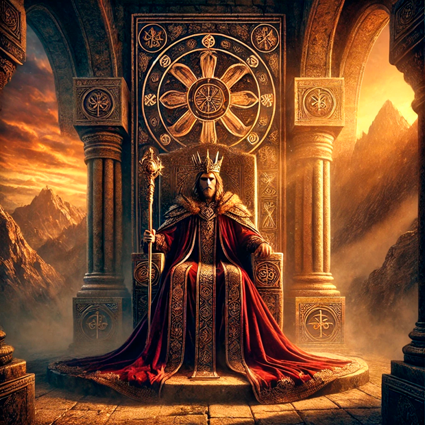 Ilustración del arcano de El Emperador en el tarot para visualización guiada