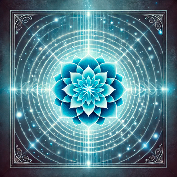 Representación del chakra de la garganta y su frecuencia de 741 Hz