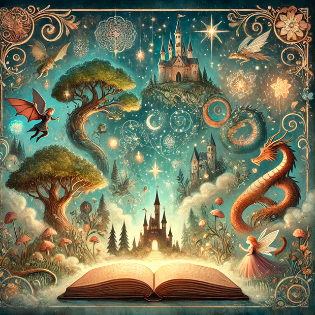 Actividad de arteterapia de historias de cuento con arte visual y narración