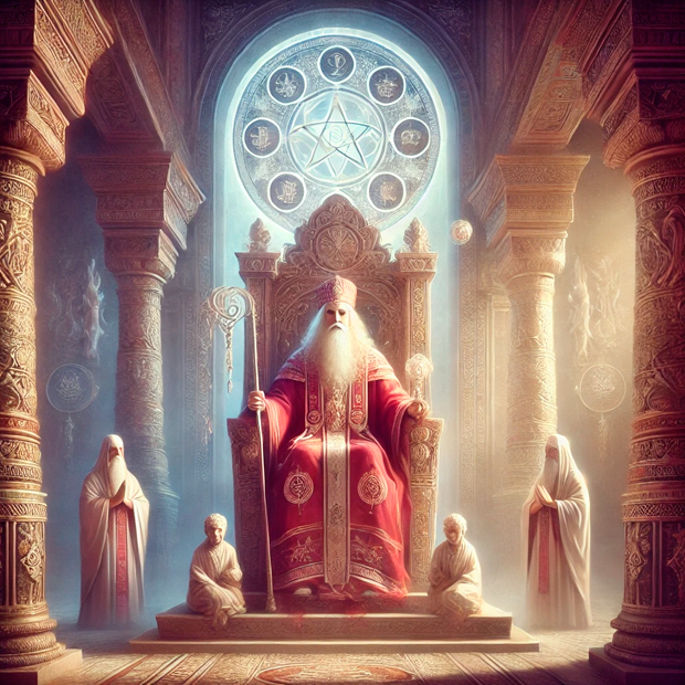 Ilustración del arcano de El Hierofante en el tarot para visualización guiada