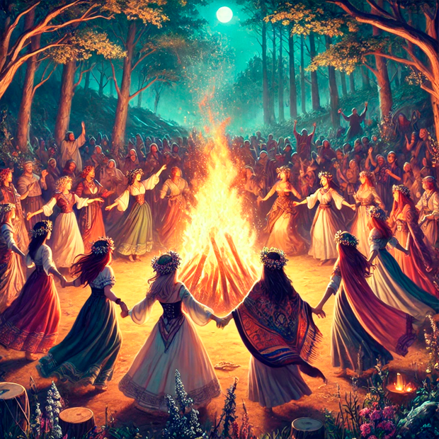 Festival de Beltane en la rueda del año como celebración de fertilidad