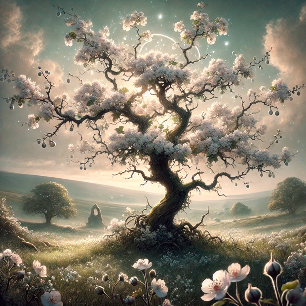 El espino como sexto árbol sagrado Huath en el sincronario celta